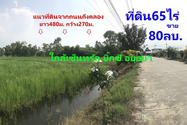 ขายที่ดิน 65ไร่ ต.บ้านกรด อ.บางปะอิน จ.อยุธยา อยู่ในทำเลหมู่บ้านหรู เหมาะทำหมู่บ้านจัดสรร