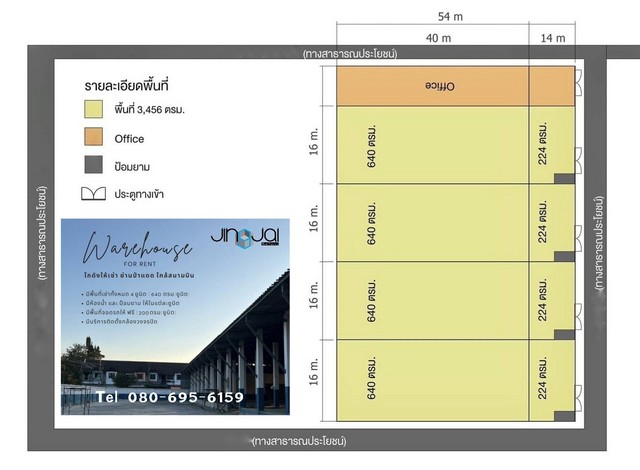 โกดังให้เช่า ย่านป่าแดด ใกล้สนามบินเชียงใหม่ มีพื้นที่เช่าทั้งหมด 4 ยูนิต