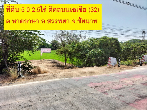 ขายที่ดินเปล่า 5-0-2.5 ไร่ ต.หาดอาษา อ.สรรพยา จ.ชัยนาท