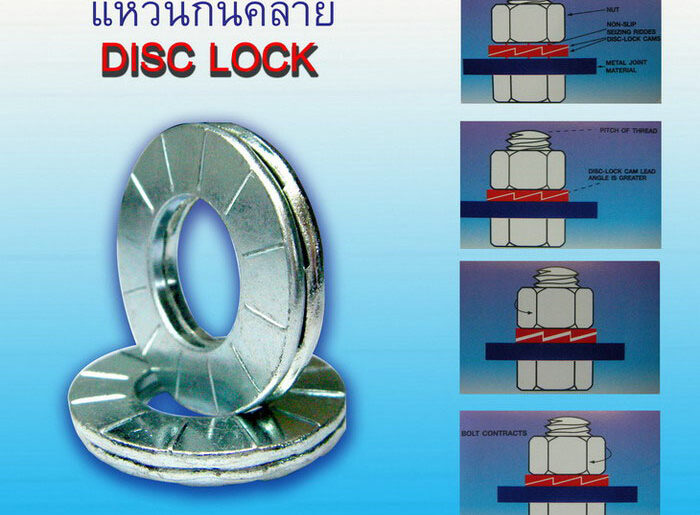 Disclock washer, Wedge lock washer, แหวนคู่กันคลาย, Anti vibration washer, Safety washer