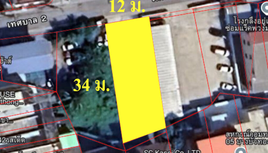 ขายที่ดิน 99 ตรว. ติดถนนเทศบาล2 บางรักพัฒนา บางบัวทอง นนทบุรี