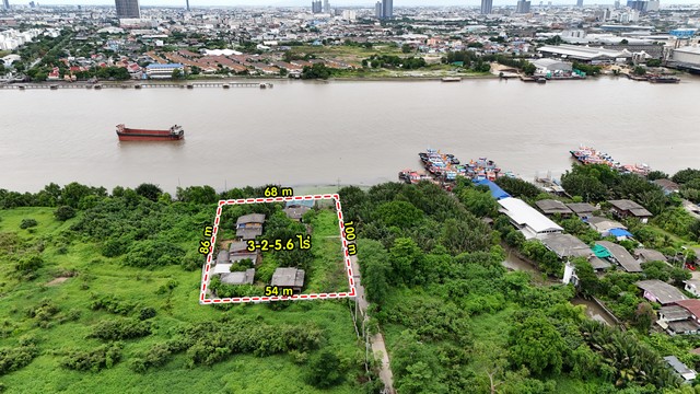 ขายที่ดินติดแม่น้ำเจ้าพระยาในคุ้งบางกะเจ้า 3-2-5.6 ไร่ 0813036969