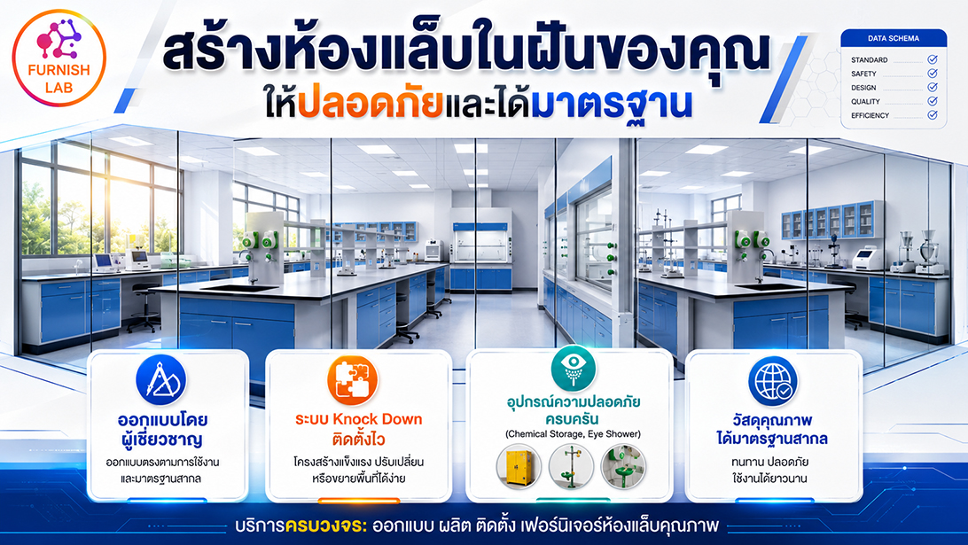 รับออกแบบเฟอร์นิเจอร์ห้องแล็บ ออกแบบผลิตติดตั้ง