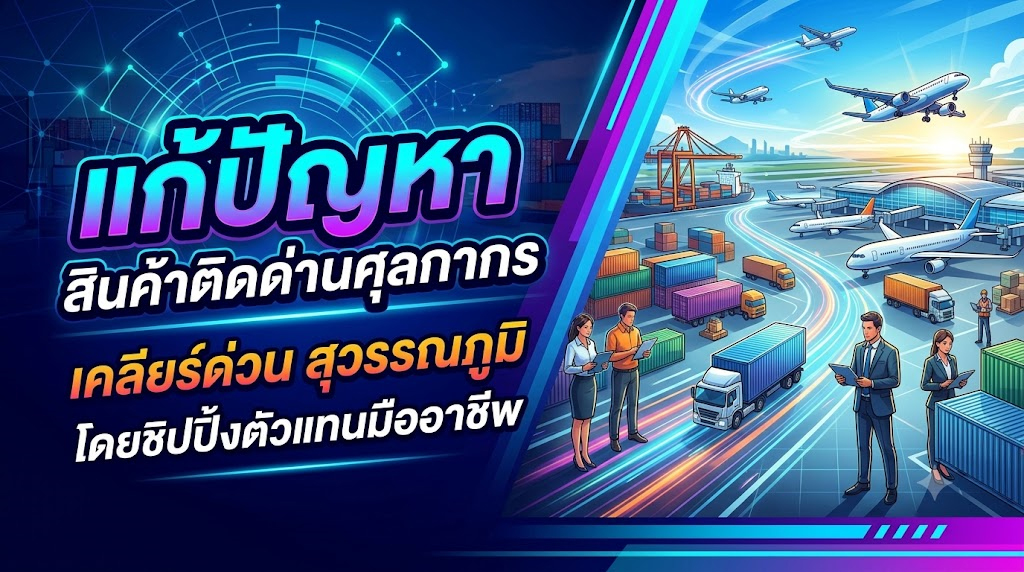 ประกาศ บริการ นำเข้าสินค้าผ่านฉลุย100% สุวรรณภูมิ ชิปปิ้ง เคลียร์สินค้าติดด่าน สินค้าติดด่านศุลกากร